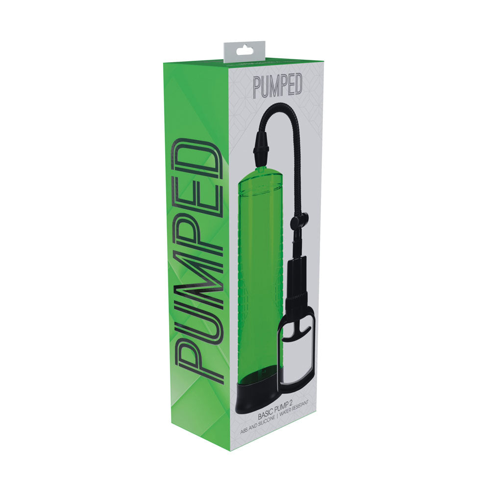 PUMPED Basic Pump 2 - Green - Green Penis Pump - Hush Store Sydney 
