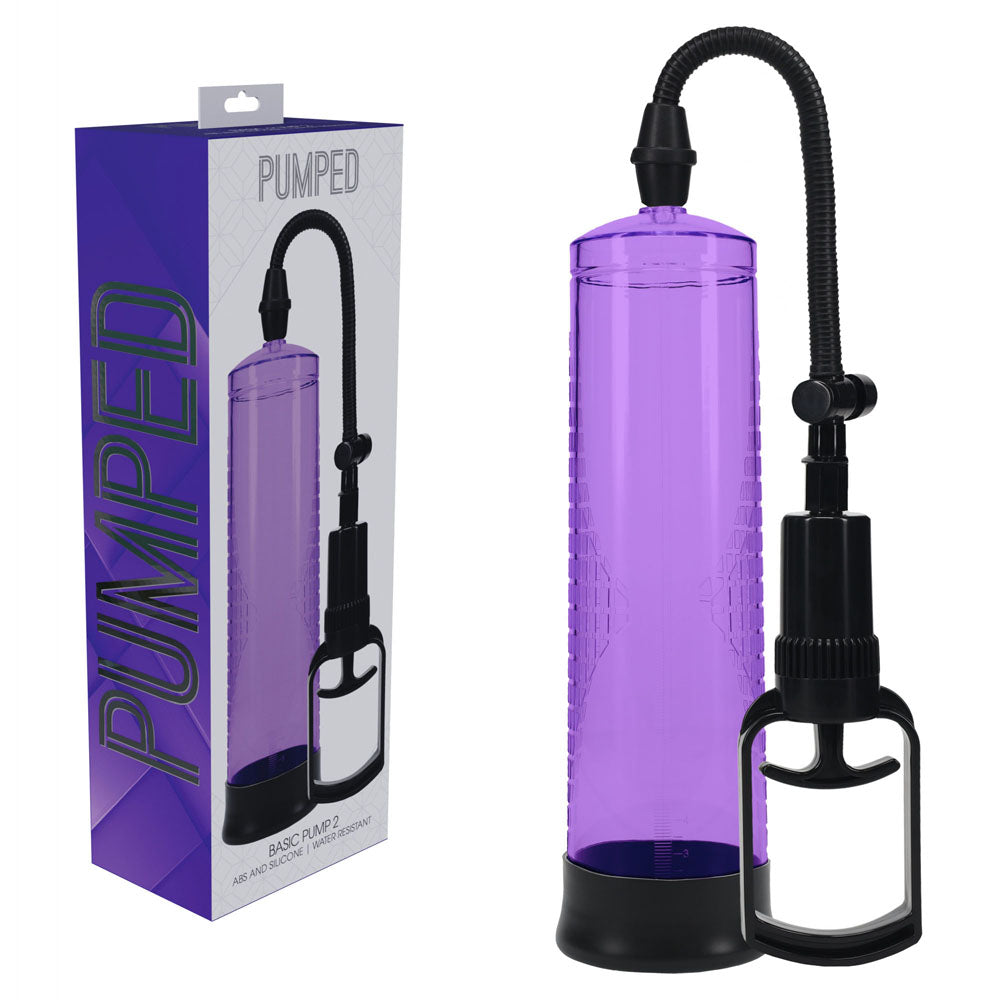 PUMPED Basic Pump 2 - Purple - Purple Penis Pump - Hush Store Sydney 