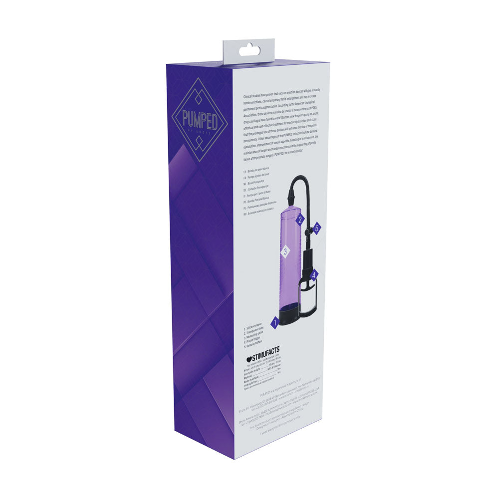 PUMPED Basic Pump 2 - Purple - Purple Penis Pump - Hush Store Sydney 