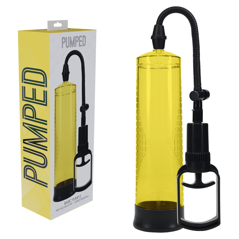 PUMPED Basic Pump 2 - Yellow - Yellow Penis Pump - Hush Store Sydney 