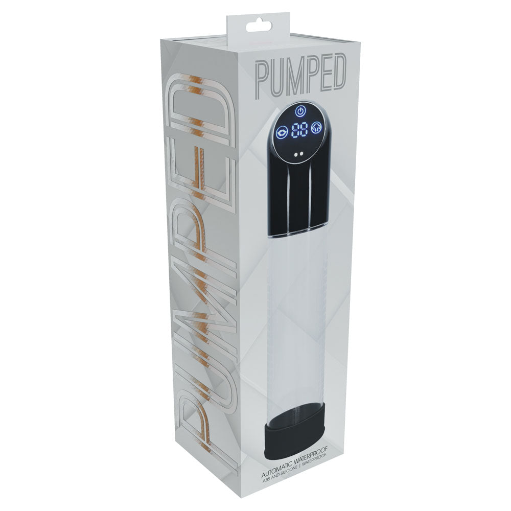PUMPED Automatic Waterproof Pump - Black - Black/Clear USB Rechargeable Automatic Penis Pump