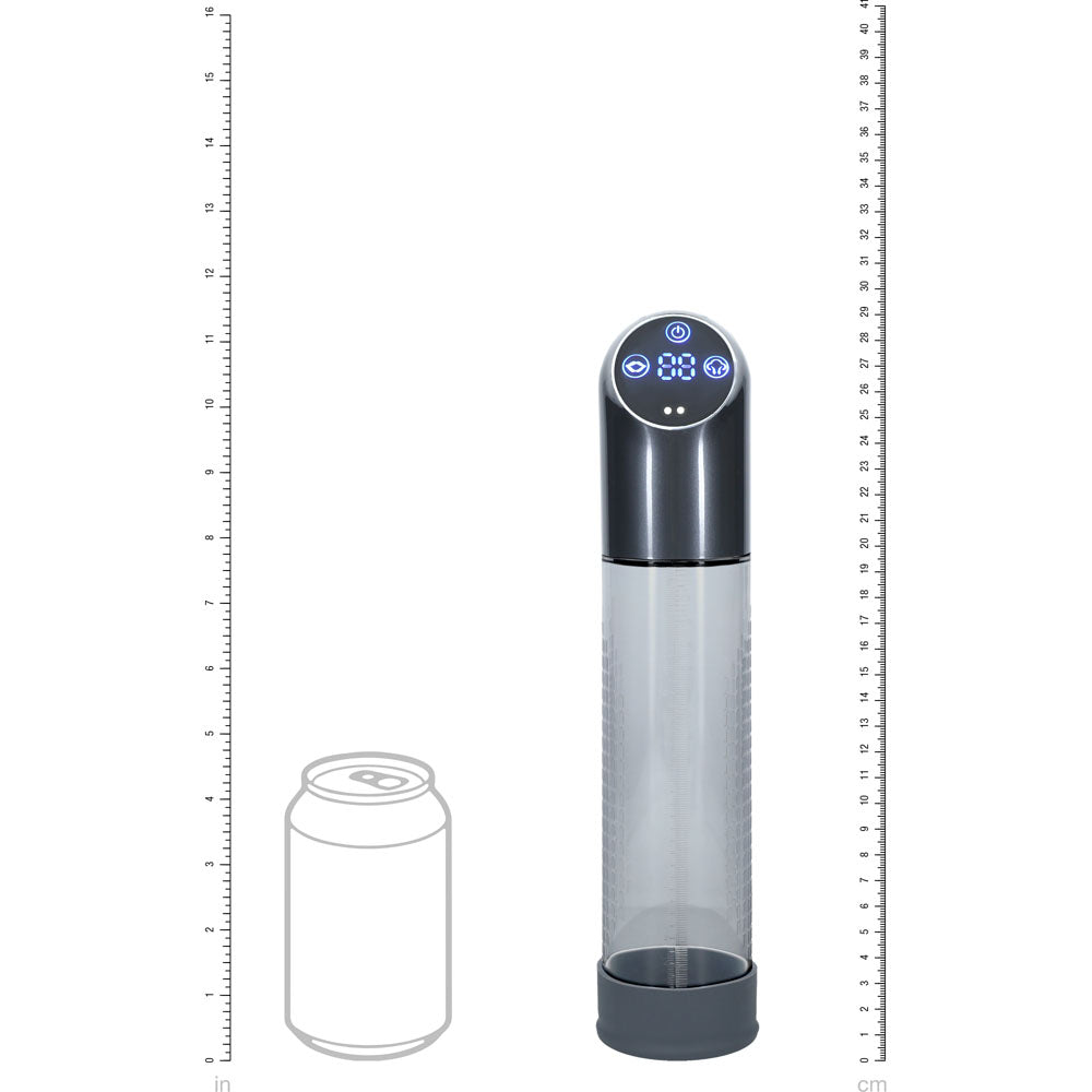 PUMPED Automatic Waterproof Pump - Gun Metal - Gunmetal/Clear USB Rechargeable Automatic Penis Pump