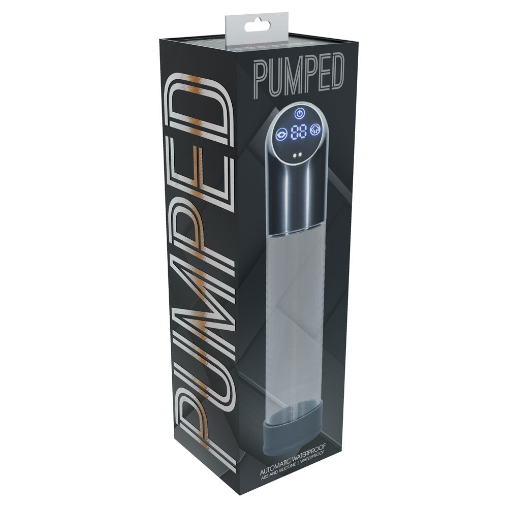 PUMPED Automatic Waterproof Pump - Gun Metal - Gunmetal/Clear USB Rechargeable Automatic Penis Pump