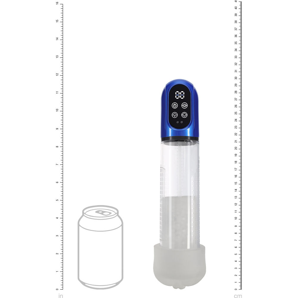 PUMPED Engage Automatic Penis Pump - Blue - Metallic Blue USB Rechargeable Auto Penis Pump