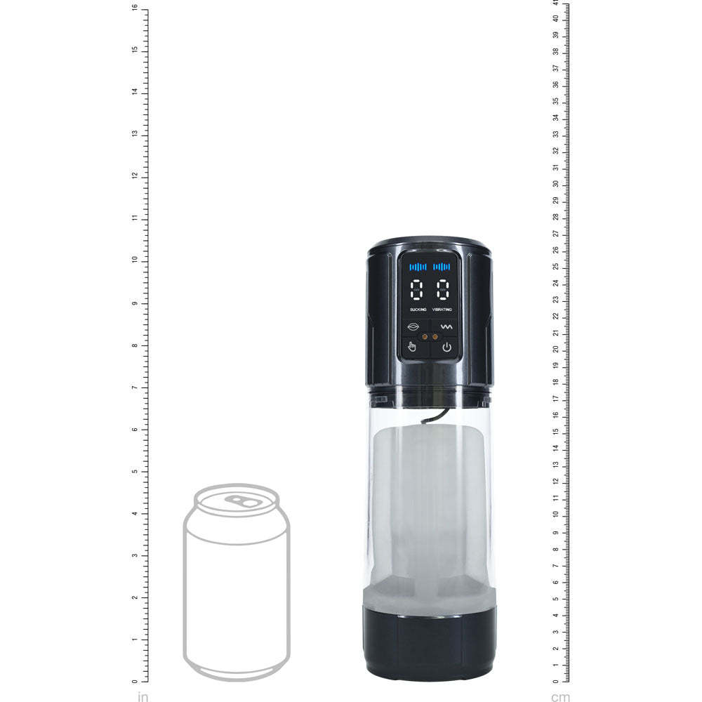 PUMPED UltraLift Automatic Masturbator - Gunmetal Grey/Clear USB Rechargeable Auto Masturbator