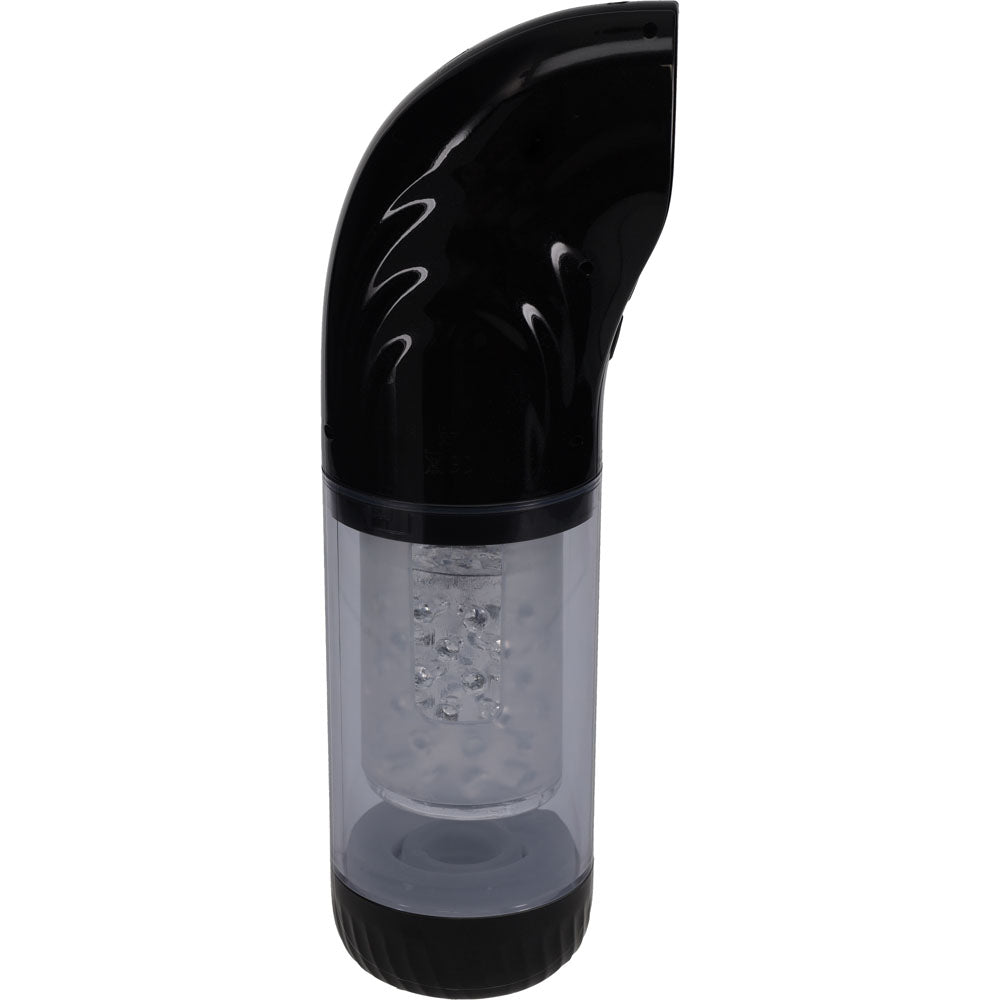PUMPED Strokemate - Black/Clear USB Rechargeable Sucking Rotating and Thrusting Auto Masturbator