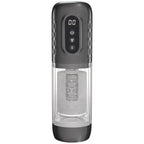 PUMPED Vortex - Gunmetal - Gunmetal Grey/Clear USB Rechargeable Sucking Rotating and Thrusting Auto Masturbator