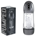 PUMPED SonicPull - Gunmetal - Gunmetal Grey/Clear USB Rechargeable Sucking And Vibrating Auto Masturbator - Hush Store Sydney 