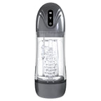 PUMPED SonicPull - Gunmetal - Gunmetal Grey/Clear USB Rechargeable Sucking And Vibrating Auto Masturbator - Hush Store Sydney 