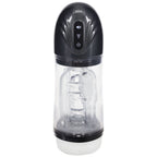 PUMPED SonicPull - Gunmetal - Gunmetal Grey/Clear USB Rechargeable Sucking And Vibrating Auto Masturbator - Hush Store Sydney 