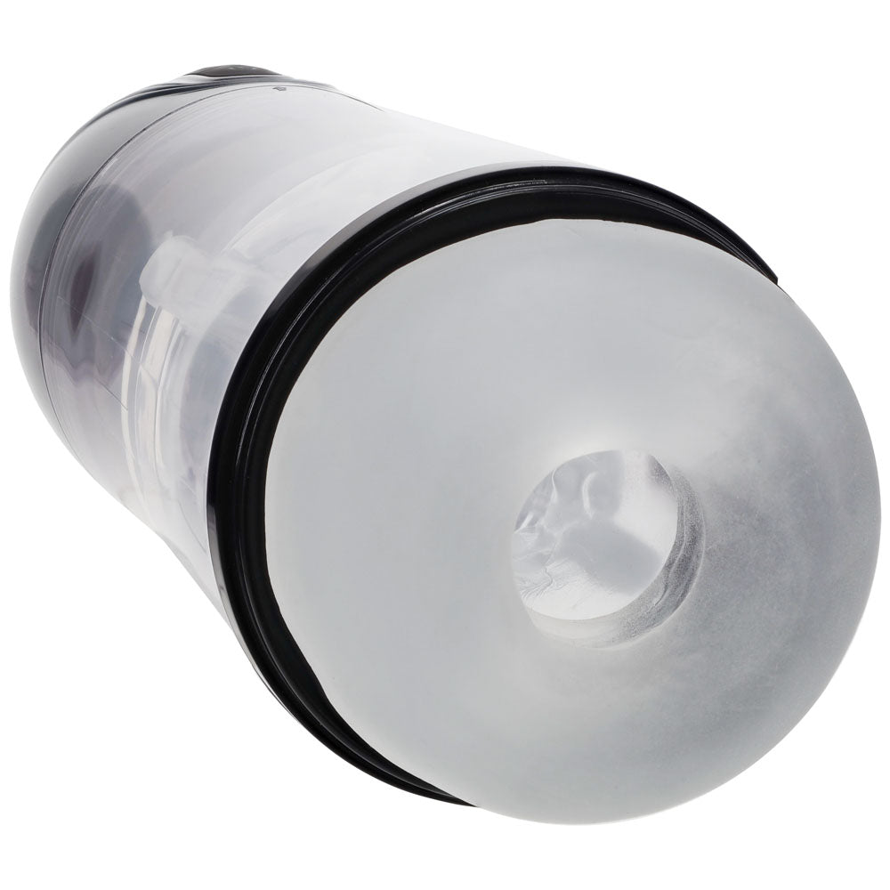 PUMPED SonicPull - Gunmetal - Gunmetal Grey/Clear USB Rechargeable Sucking And Vibrating Auto Masturbator - Hush Store Sydney 