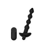 Passion Play Vibrating Anal Beads with Remote - Black USB Rechargeable Vibrating Anal Beads with Wireless Remote