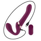 Passion Play Strap-less Dildo with Remote Controller - Purple 25 cm USB Rechargeable Strapless Strap-On with Wireless Remote