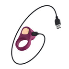 Passion Play Silicone Vibrating Cockring - Purple USB Rechargeable Penis Ring