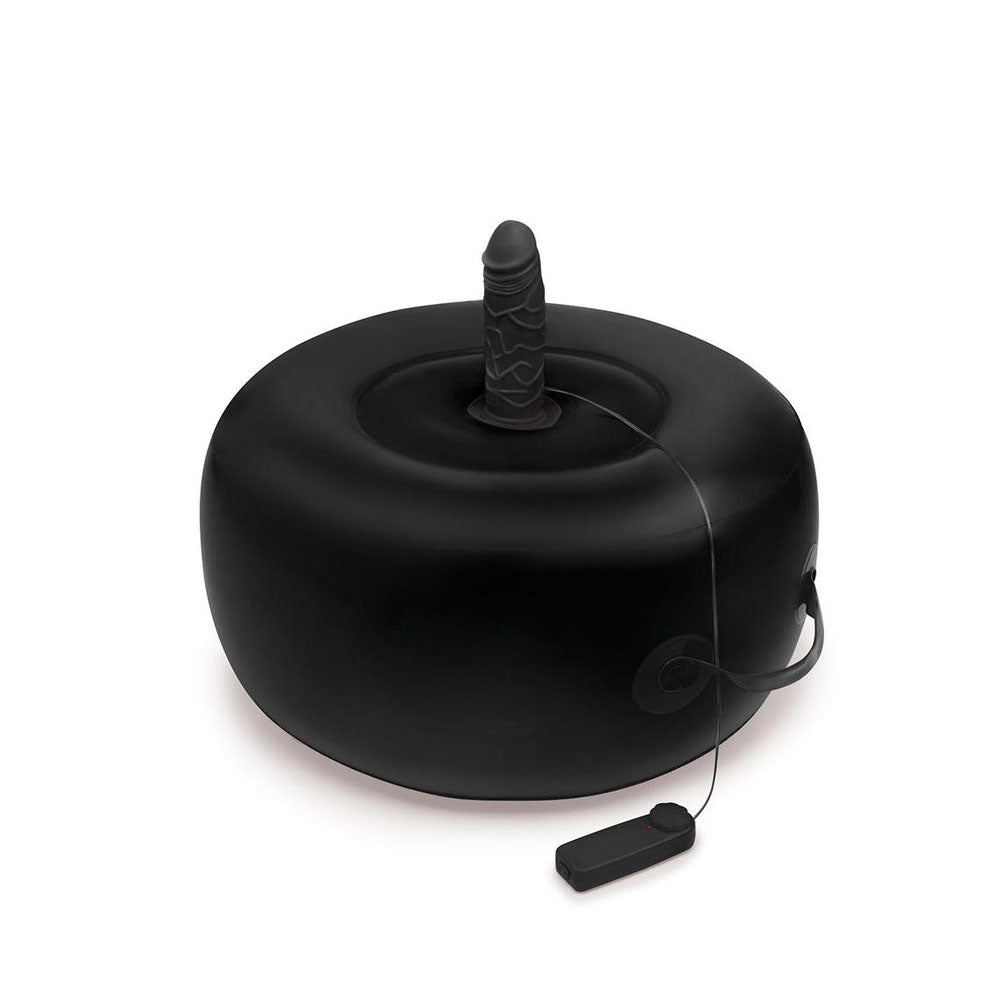 Whipsmart Inflatable Vibrating Love Seat - Black Inflatable Cushion with 6'' Vibrating Dong