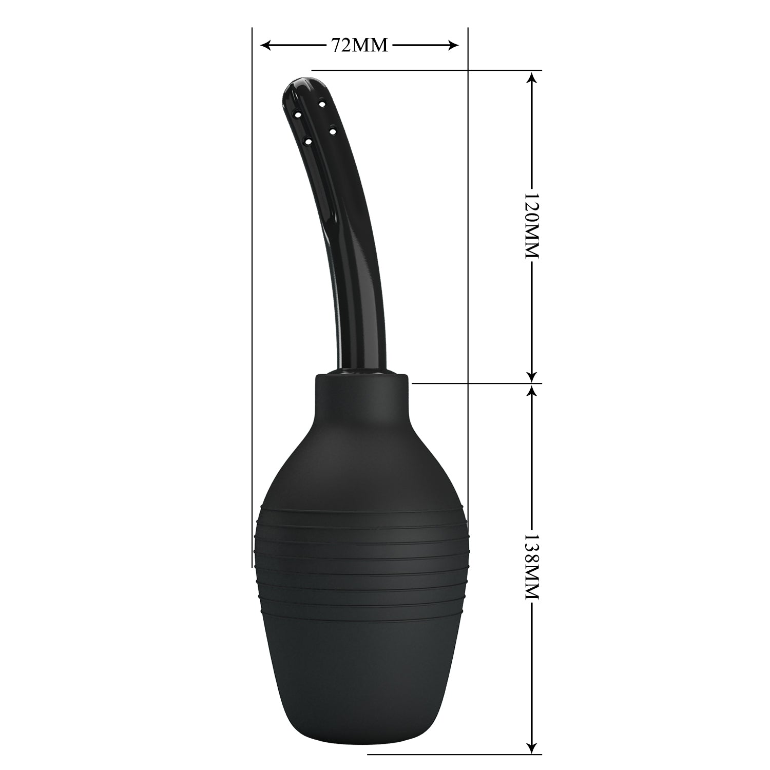 MR PLAY Anal Douche - Black - Black Unisex Douche - 310 ml Capacity