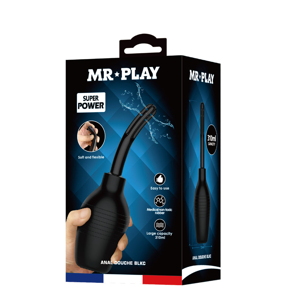 MR PLAY Anal Douche - Black - Black Unisex Douche - 310 ml Capacity