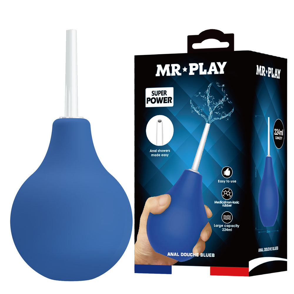 MR PLAY Anal Douche - Blue - Blue Unisex Douche - 224 ml Capacity