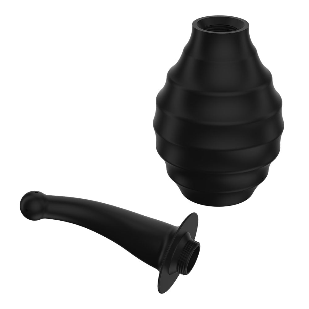 MR PLAY Anal Douche M6 - Black - Black Unisex Douche - 330 ml Capacity