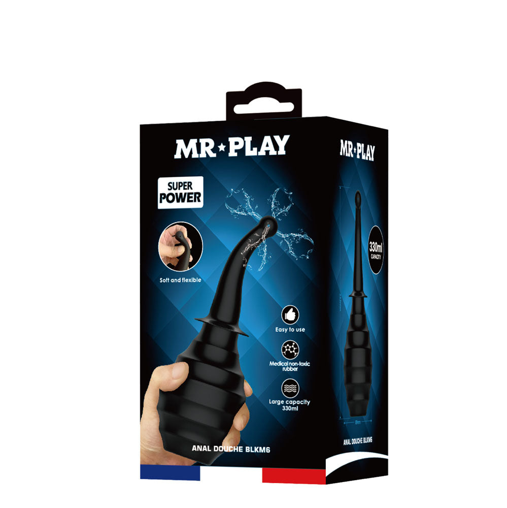 MR PLAY Anal Douche M6 - Black - Black Unisex Douche - 330 ml Capacity