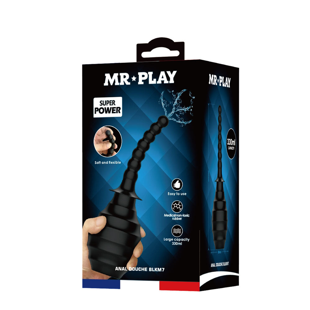 MR PLAY Anal Douche M7 - Black - Black Unisex Douche - 330 ml Capacity