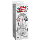 PDX Wet Pussies Super Flip-A-Pussy Over - Clear - Clear Dual Ended Self Lubricating Stroker (Vagina & Ass)