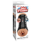 PDX Wet Pussies Super Flip-A-Pussy Over - Brown - Brown Dual Ended Stroker (Vagina & Ass)