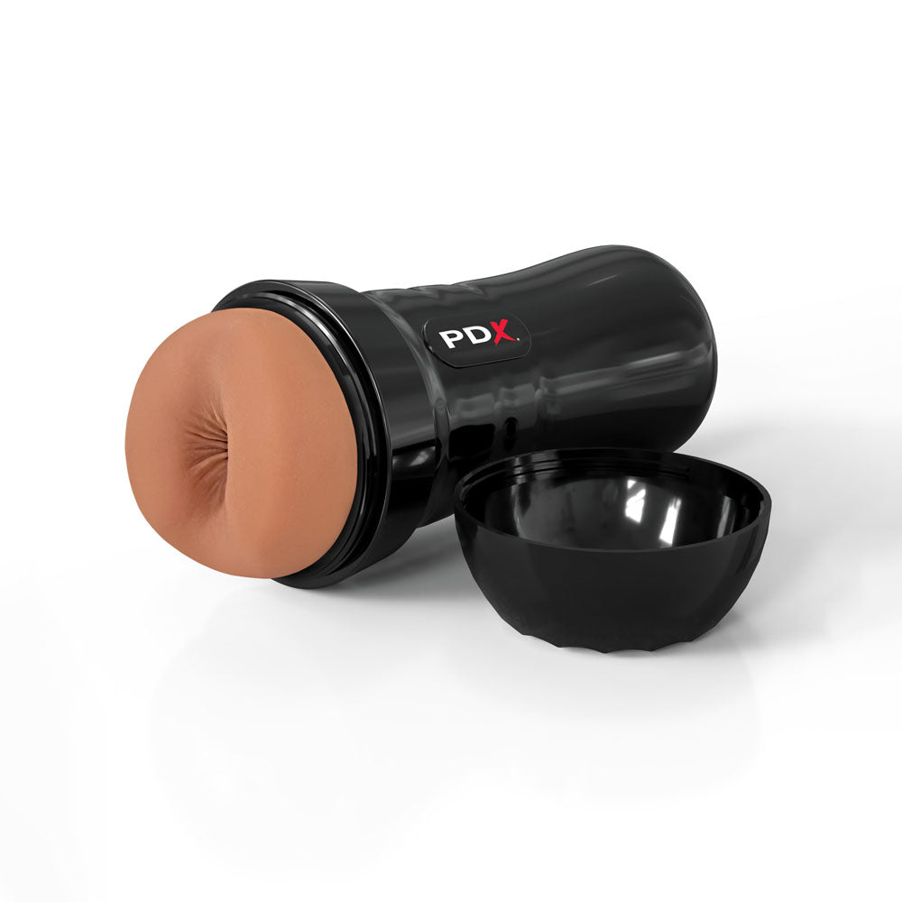 PDX Wet Bussies Super Bangin Butt - Brown - Brown Anal Stroker