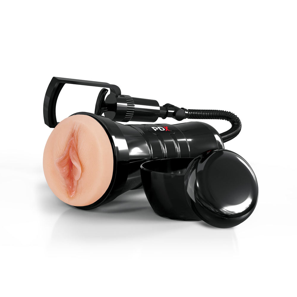 PDX Wet Pussies Super Sucker XXL Stroker - Flesh - Flesh Vagina Stroker with Suction Pump - Hush Store Sydney 