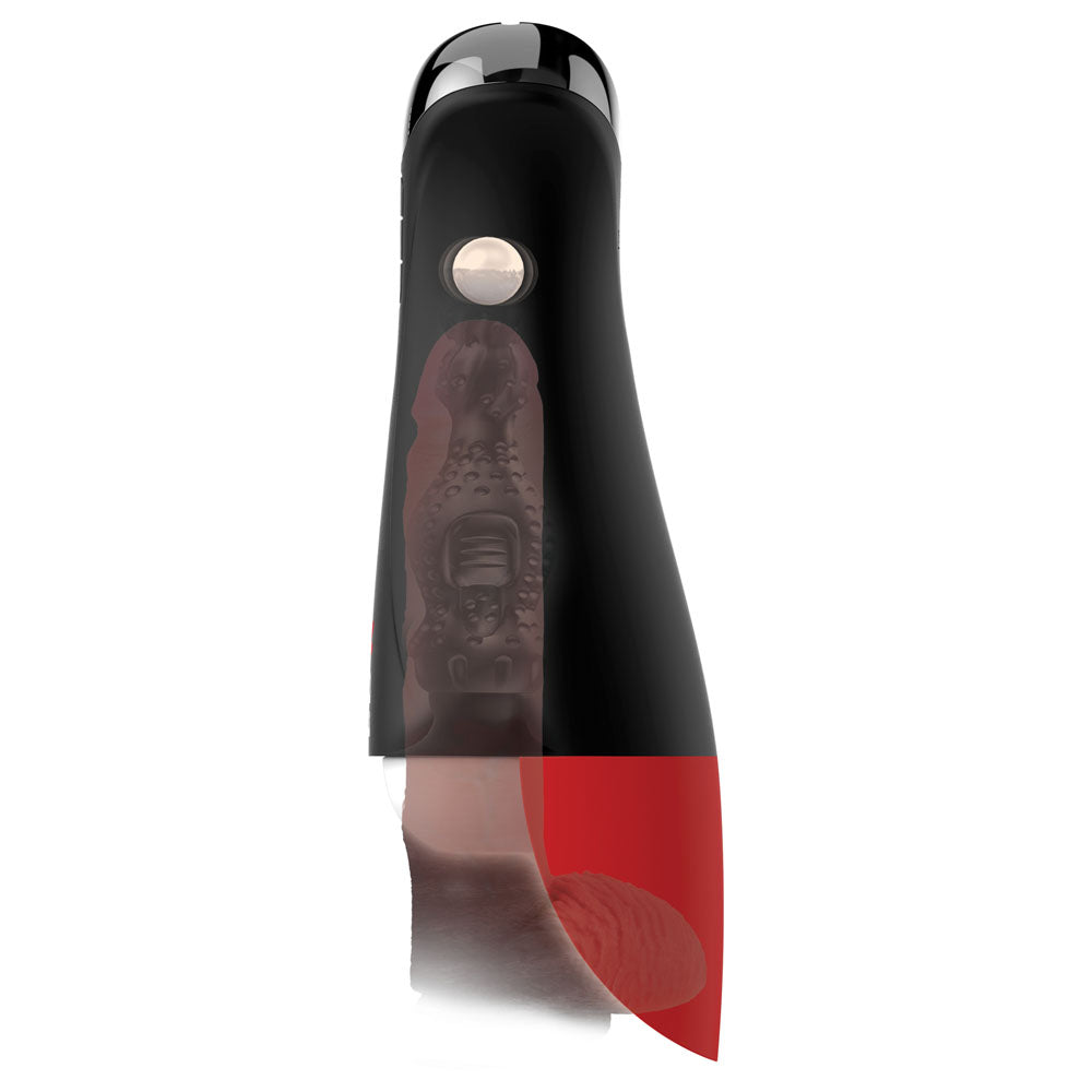 PDX Elite Fap-O-Matic Pro XL - White/Red - White USB Rechargeable Auto Stroker