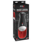 PDX Elite Fap-O-Matic Pro XL - White/Red - White USB Rechargeable Auto Stroker