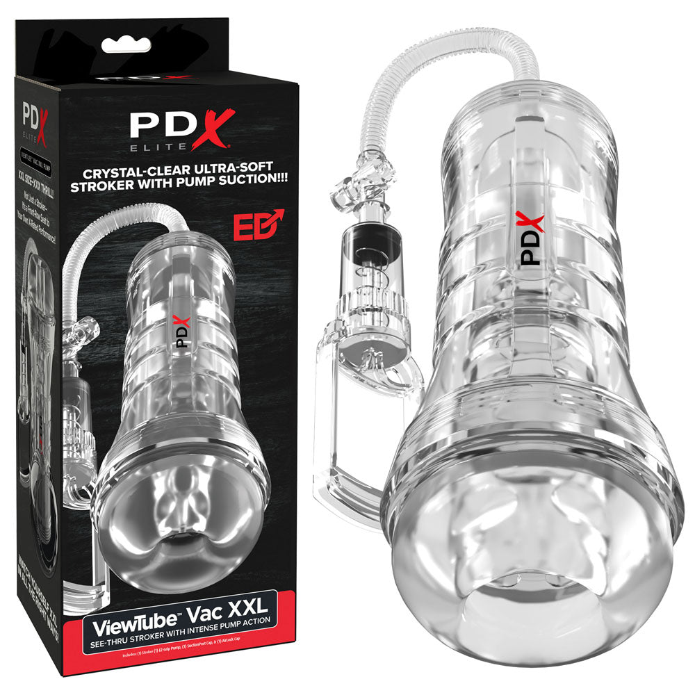 PDX Elite ViewTube Vac XXL Pump Stroker - Clear Vagina Stroker with Suction Pump - Hush Store Sydney 