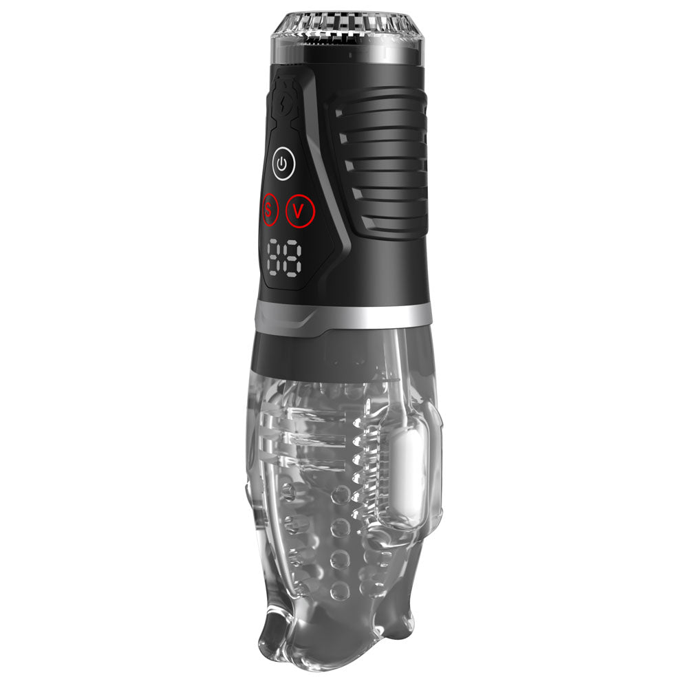 PDX Elite Ultra Milker Pro - Clear USB Rechargeable Vibrating & Sucking Auto Stroker