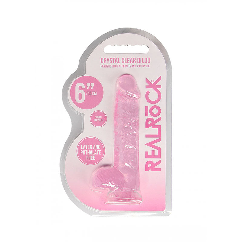 REALROCK 6'' Realistic Dildo With Balls - Pink 15.2 cm Dong - Hush Store Sydney 