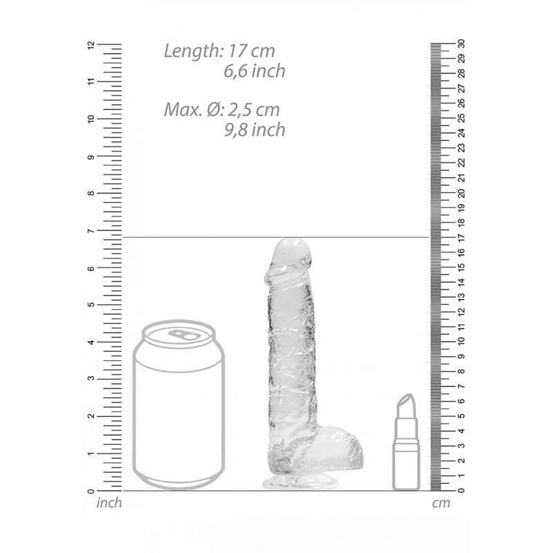 REALROCK 6'' Realistic Dildo With Balls - Clear 15.2 cm Dong - Hush Store Sydney 