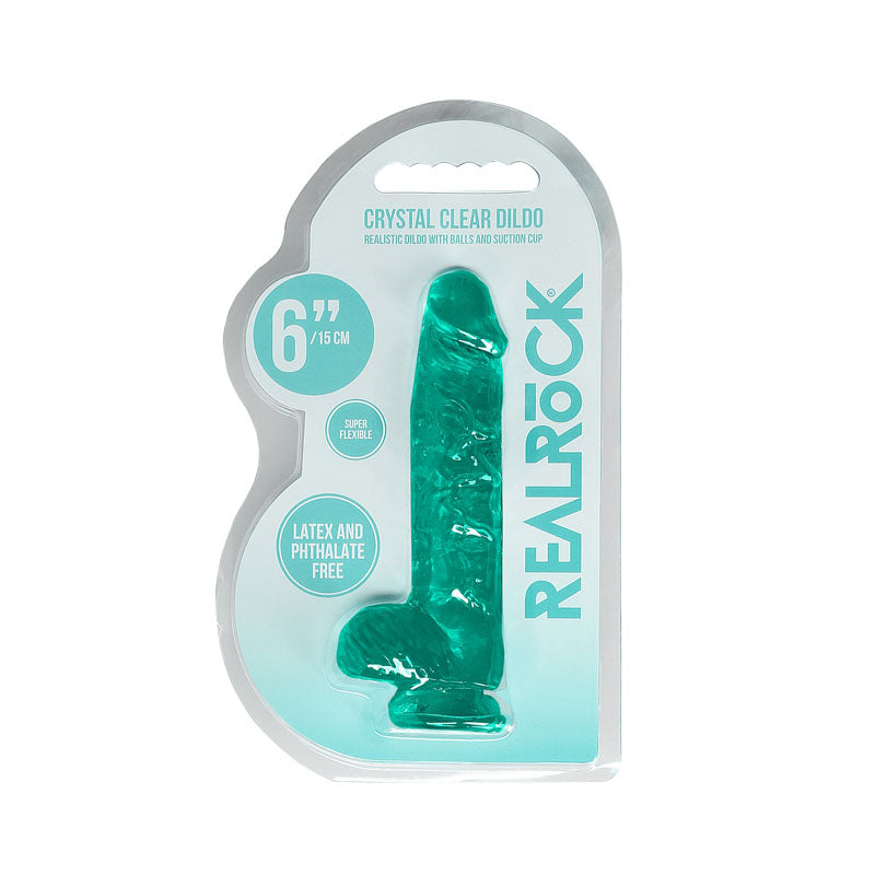REALROCK 6'' Realistic Dildo With Balls - Turquoise 15.2 cm Dong - Hush Store Sydney 