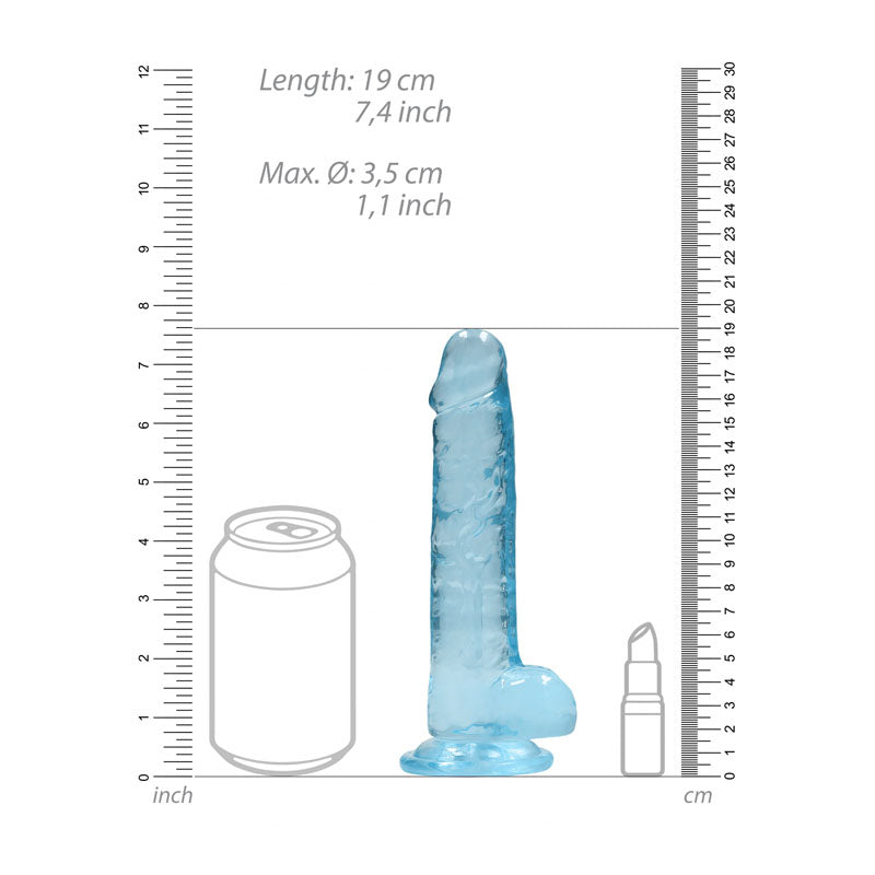 REALROCK 7'' Realistic Dildo With Balls - Blue 17.8 cm Dong - Hush Store Sydney 