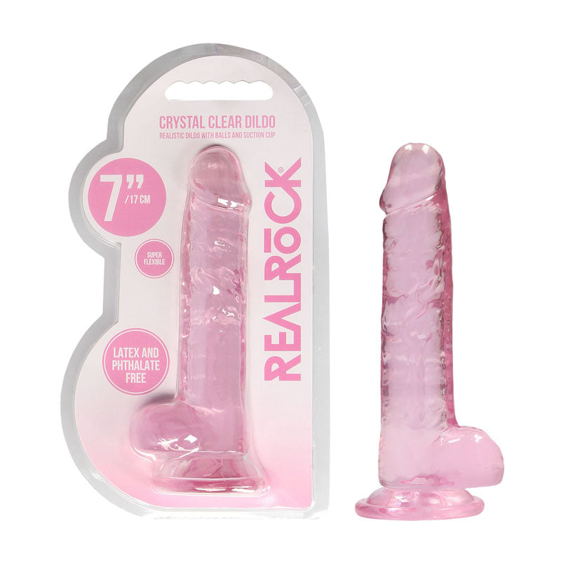 REALROCK 7'' Realistic Dildo With Balls - Pink 17.8 cm Dong - Hush Store Sydney 