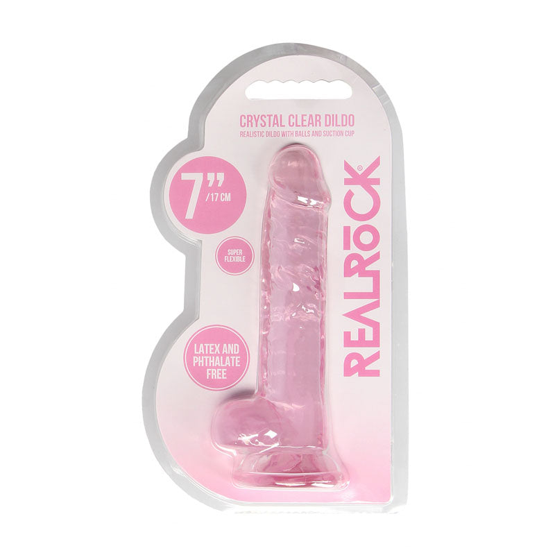 REALROCK 7'' Realistic Dildo With Balls - Pink 17.8 cm Dong - Hush Store Sydney 