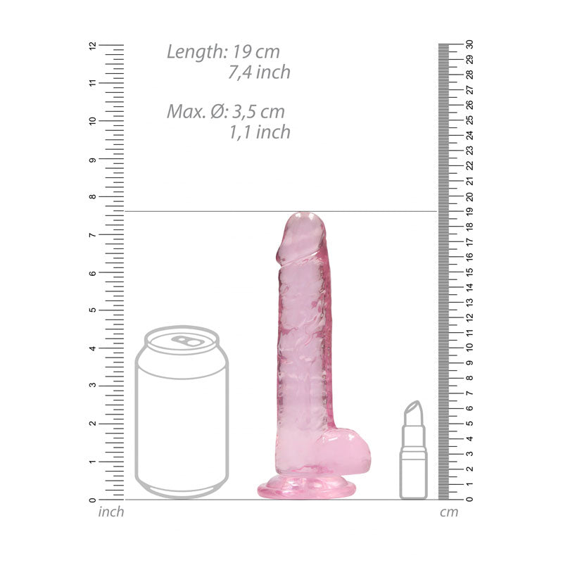 REALROCK 7'' Realistic Dildo With Balls - Pink 17.8 cm Dong - Hush Store Sydney 