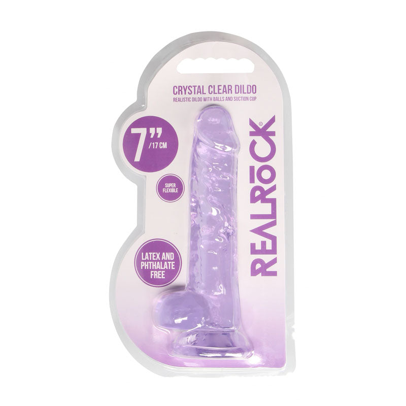 REALROCK 7'' Realistic Dildo With Balls - Purple 17.8 cm Dong - Hush Store Sydney 
