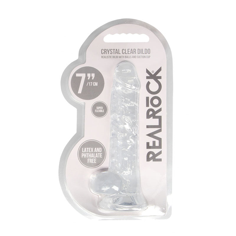 REALROCK 7'' Realistic Dildo With Balls - Clear 17.8 cm Dong - Hush Store Sydney 