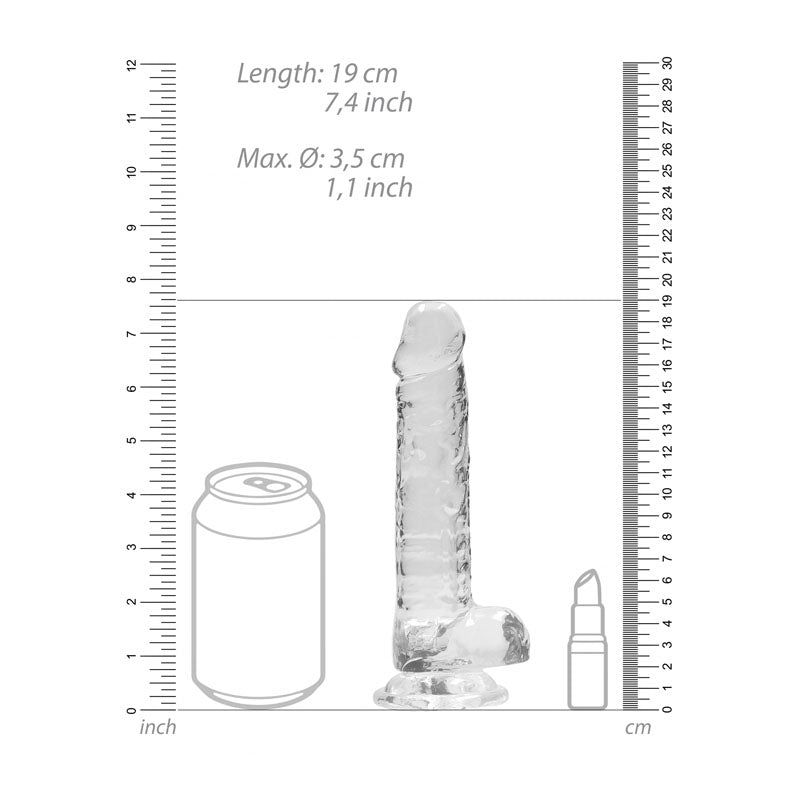 REALROCK 7'' Realistic Dildo With Balls - Clear 17.8 cm Dong - Hush Store Sydney 