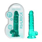 REALROCK 7'' Realistic Dildo With Balls - Turquoise 17.8 cm Dong - Hush Store Sydney 