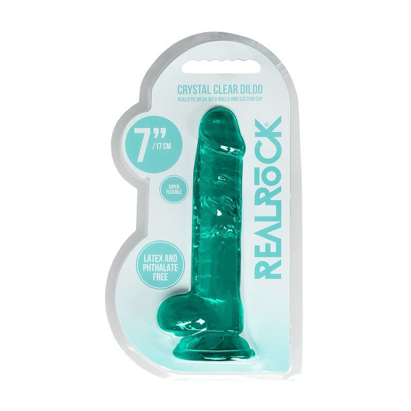 REALROCK 7'' Realistic Dildo With Balls - Turquoise 17.8 cm Dong - Hush Store Sydney 