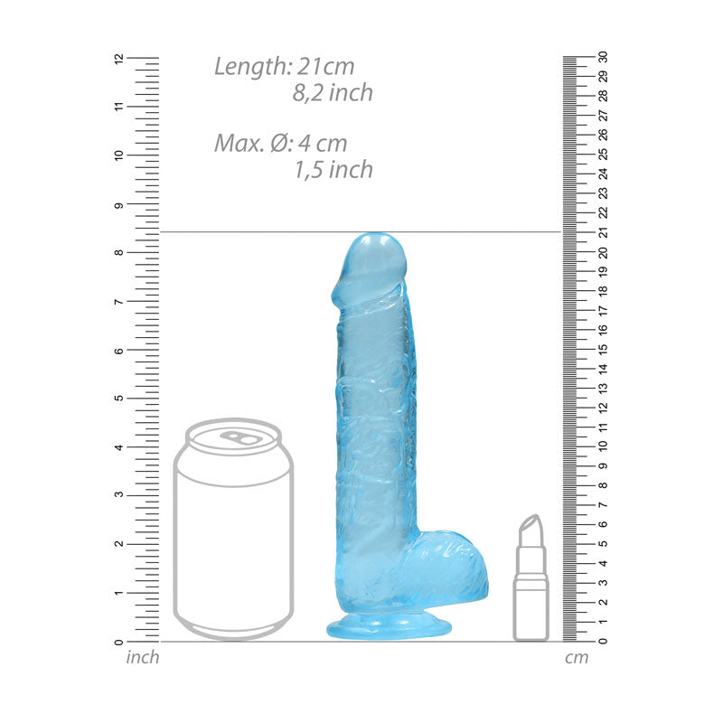 REALROCK 8'' Realistic Dildo With Balls - Blue 20.3 cm Dong - Hush Store Sydney 