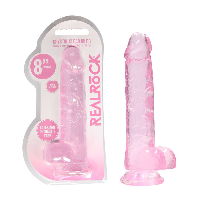 REALROCK 8'' Realistic Dildo With Balls - Pink 20.3 cm Dong - Hush Store Sydney 