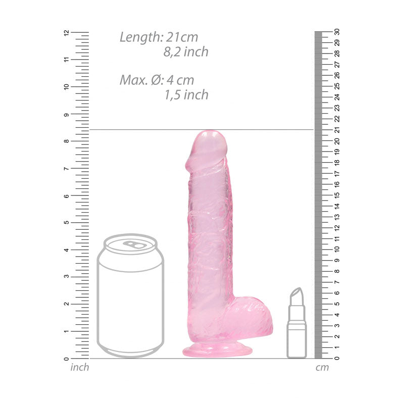 REALROCK 8'' Realistic Dildo With Balls - Pink 20.3 cm Dong - Hush Store Sydney 