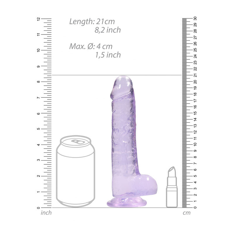 REALROCK 8'' Realistic Dildo With Balls - Purple 20.3 cm Dong - Hush Store Sydney 