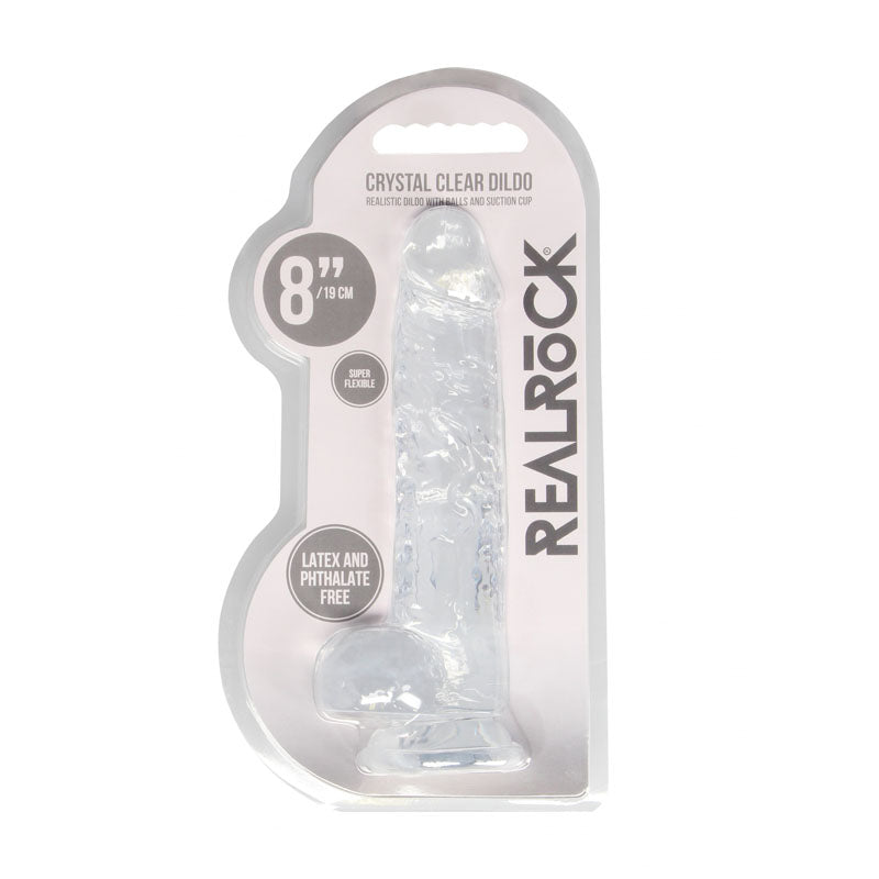 REALROCK 8'' Realistic Dildo With Balls - Clear 20.3 cm Dong - Hush Store Sydney 